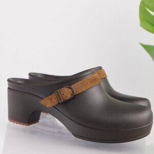 Crocs Sarah Clog Women’s Shoes Chocolate Brown Dual Comfort Mules Size 7